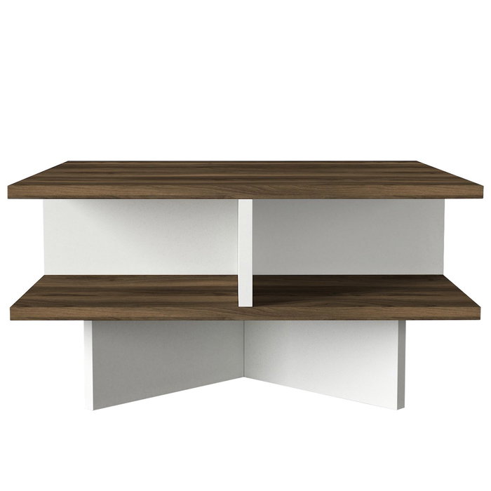 Hanah Home Hamton Mesa de Centro Nogal y Blanco